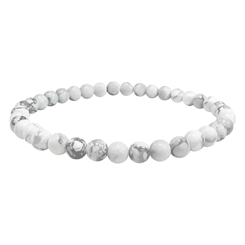Bracelets - Bracelet Howlite A perles 4mm - ARABESK