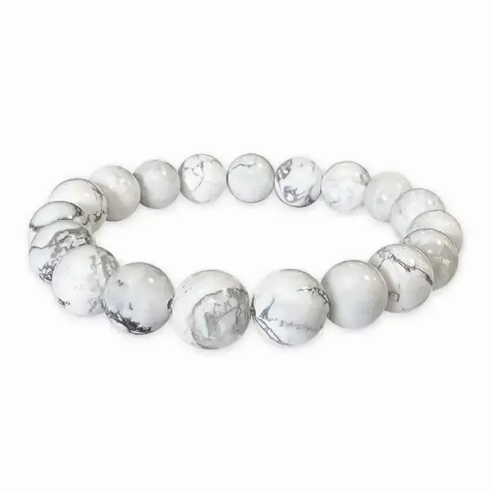 Bracelets - Howlite 10mm A pearls bracelet - ARABESK