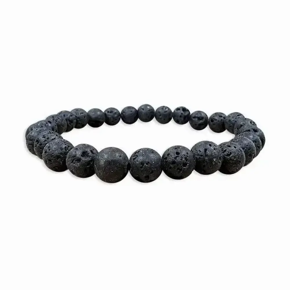Bracelets - Lava stone 6mm pearls bracelace - ARABESK