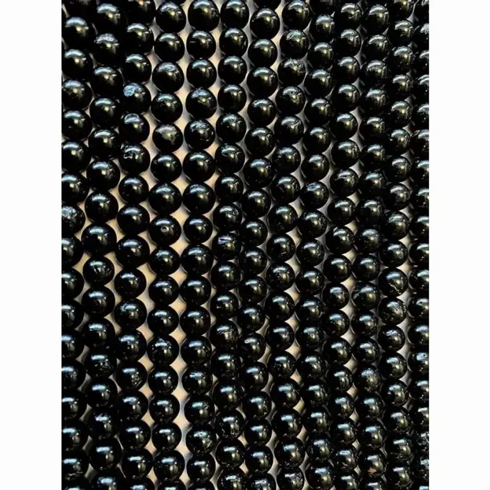 Bijoux - Tourmaline noire A perles 6.5mm sur fil 40cm - ARABESK