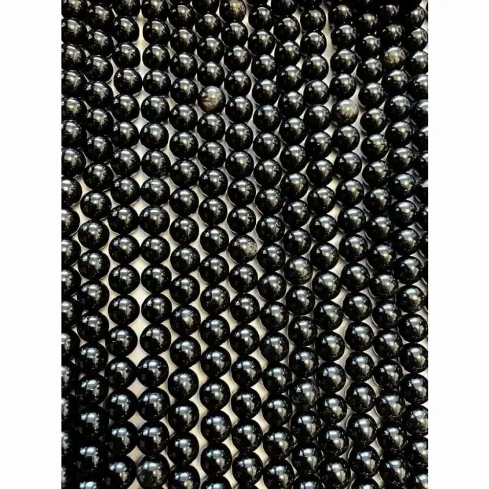 Jewelry - Black Obsidian A 8mm pearls on string - ARABESK