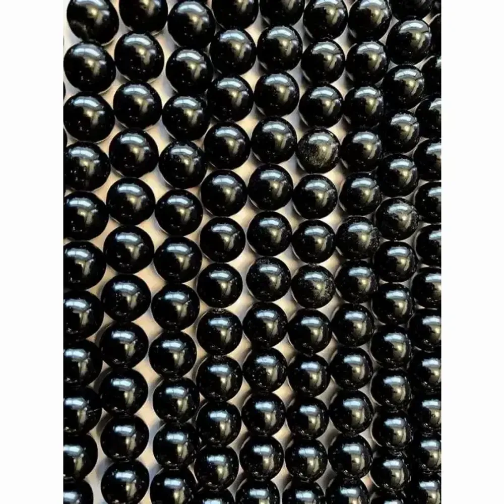 Jewelry - Black Obsidian A 10mm pearls on string - ARABESK