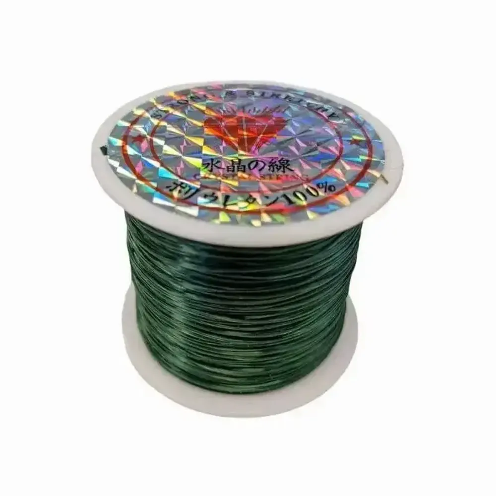 Bijoux - Fil élastique plat Vert Foncé 50m - ARABESK