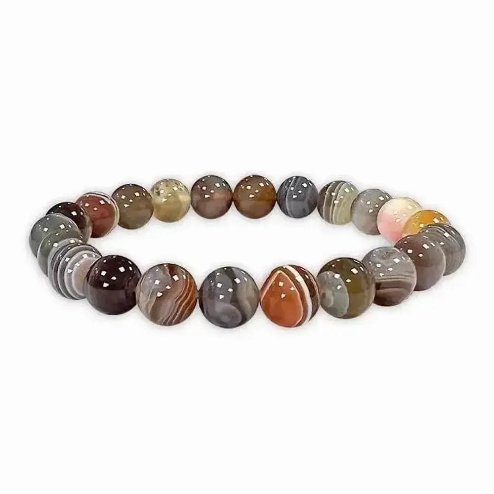 Bracelets - Bracelet Agate Botswana AA perles 8mm - ARABESK