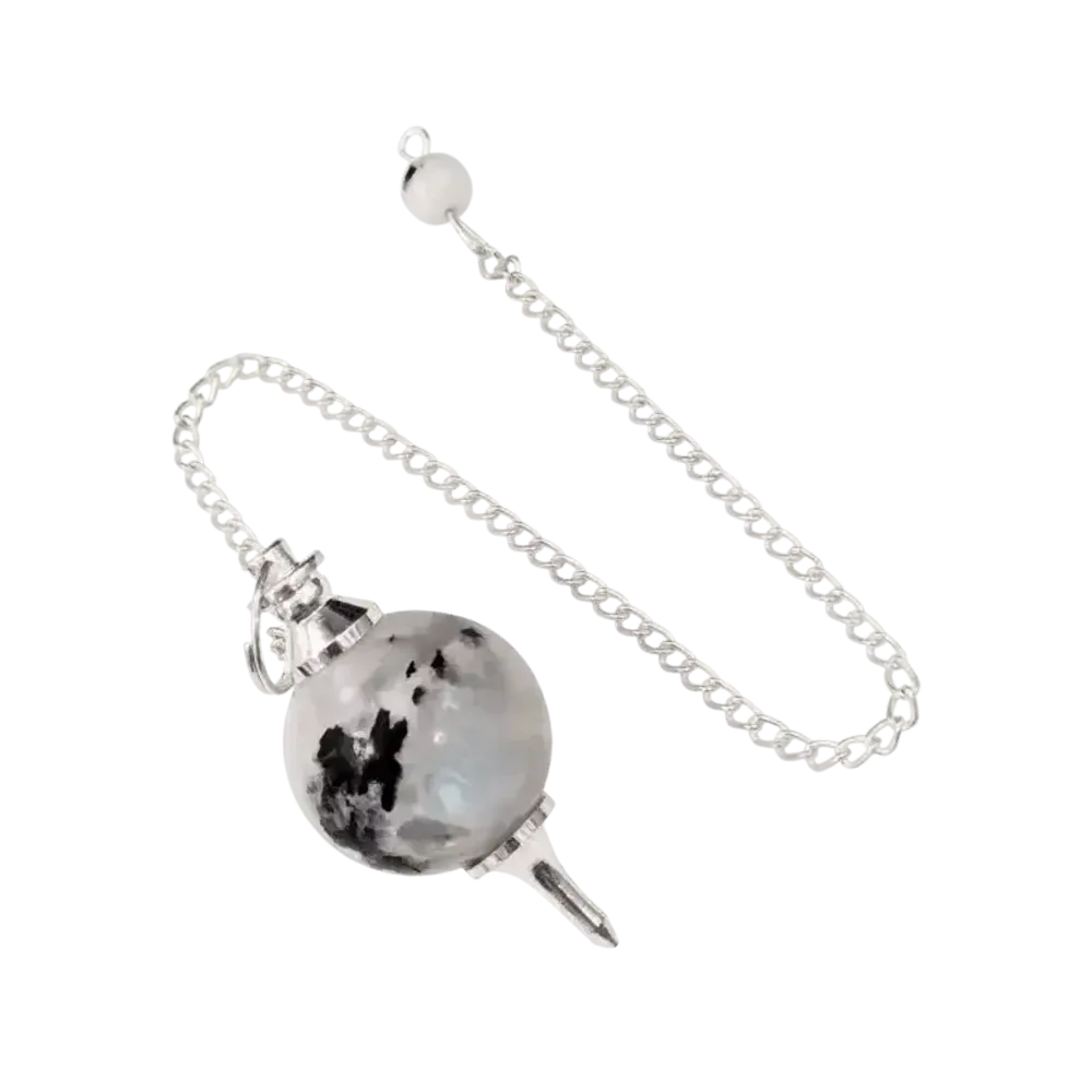 Jewelry - Pendulum Sphere White Moonstone Peristerite 4cm - ARABESK