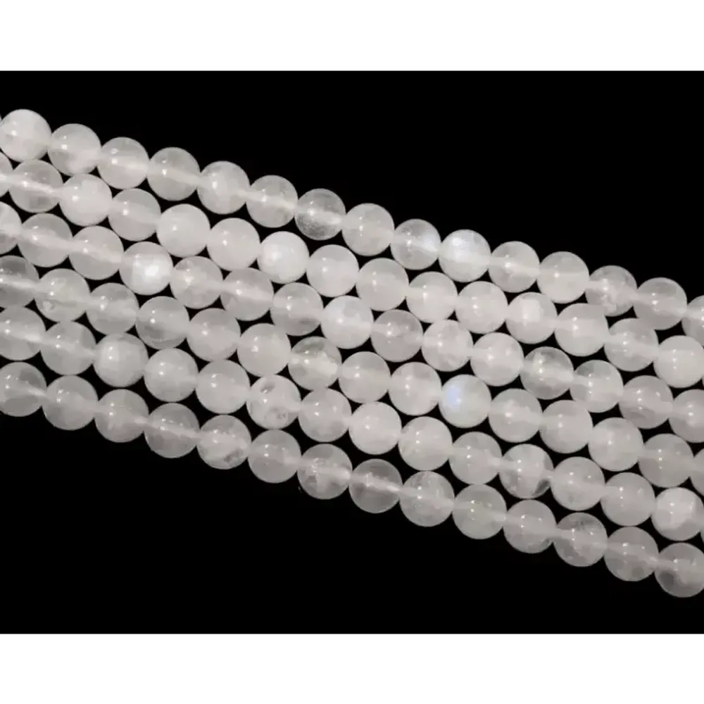 Jewelry - White Moonstone Peristerite AA beads 8mm on a 40cm thread - ARABESK