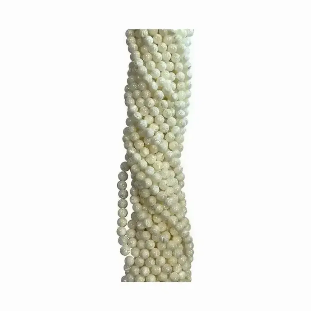 Jewelry - White mother-of-pearl A 8mm beads on a 40cm thread - ARABESK