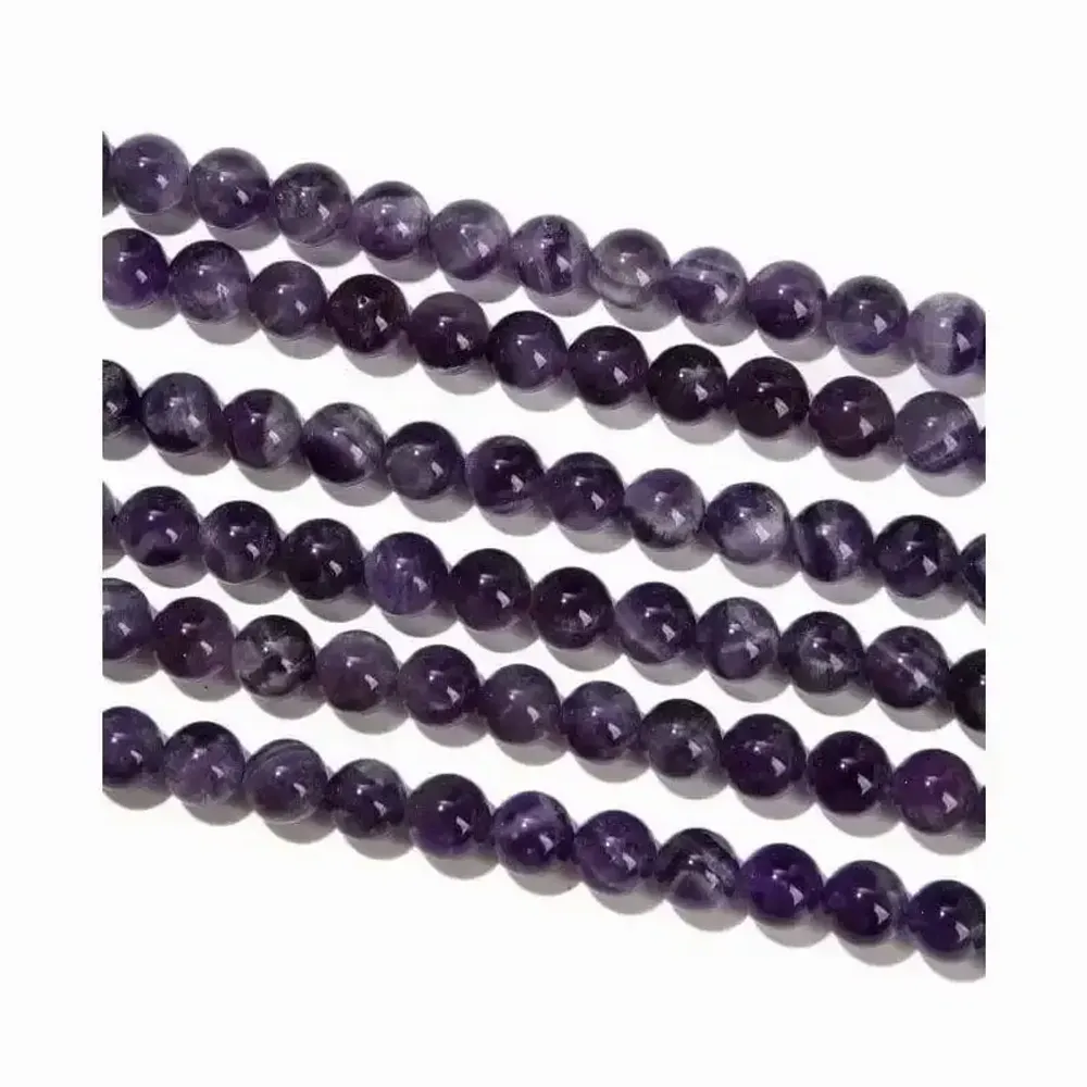 Bijoux - Améthyste rubanée A perles 10mm sur fil 40cm - ARABESK