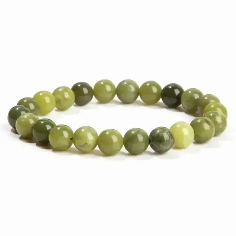 Bracelets - Canadian Jade 8mm pearls bracelet - ARABESK