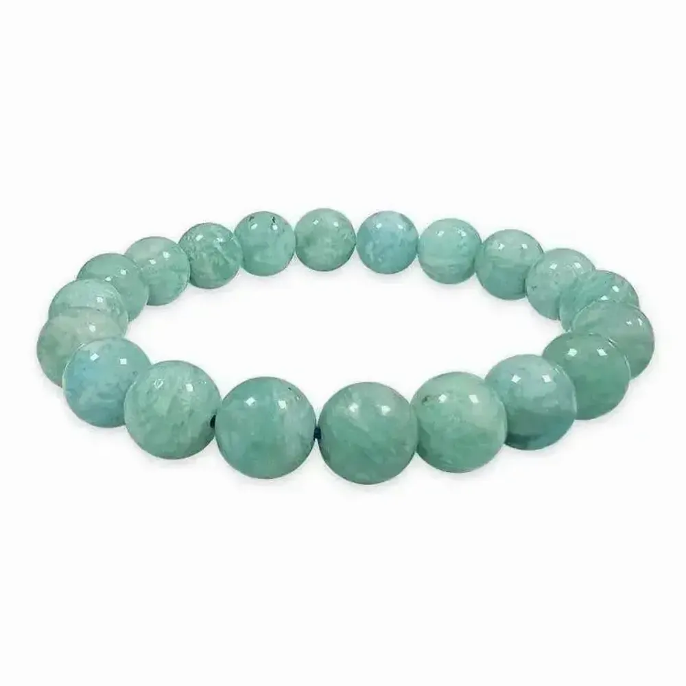 Bracelets - 10mm Peru pearls Amazonite A bracelet - ARABESK