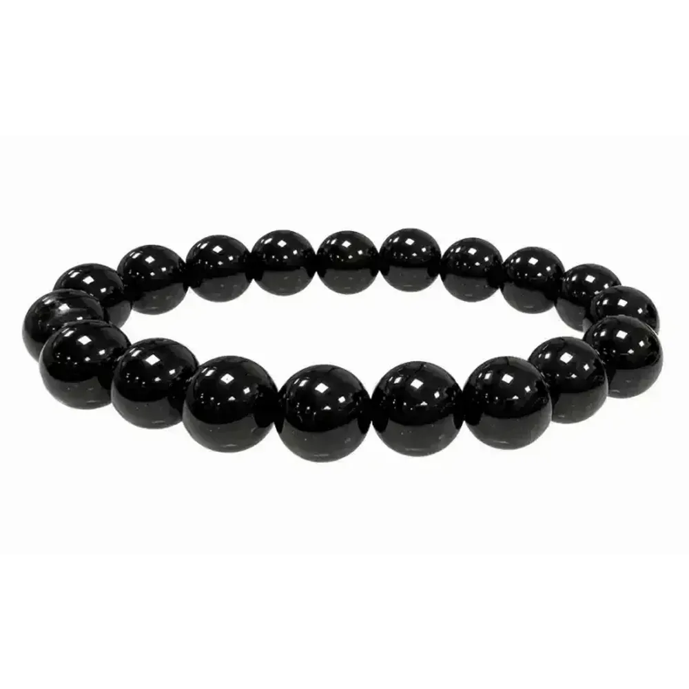 Bracelets - Bracelet perles Obsidienne noire A 10mm - ARABESK