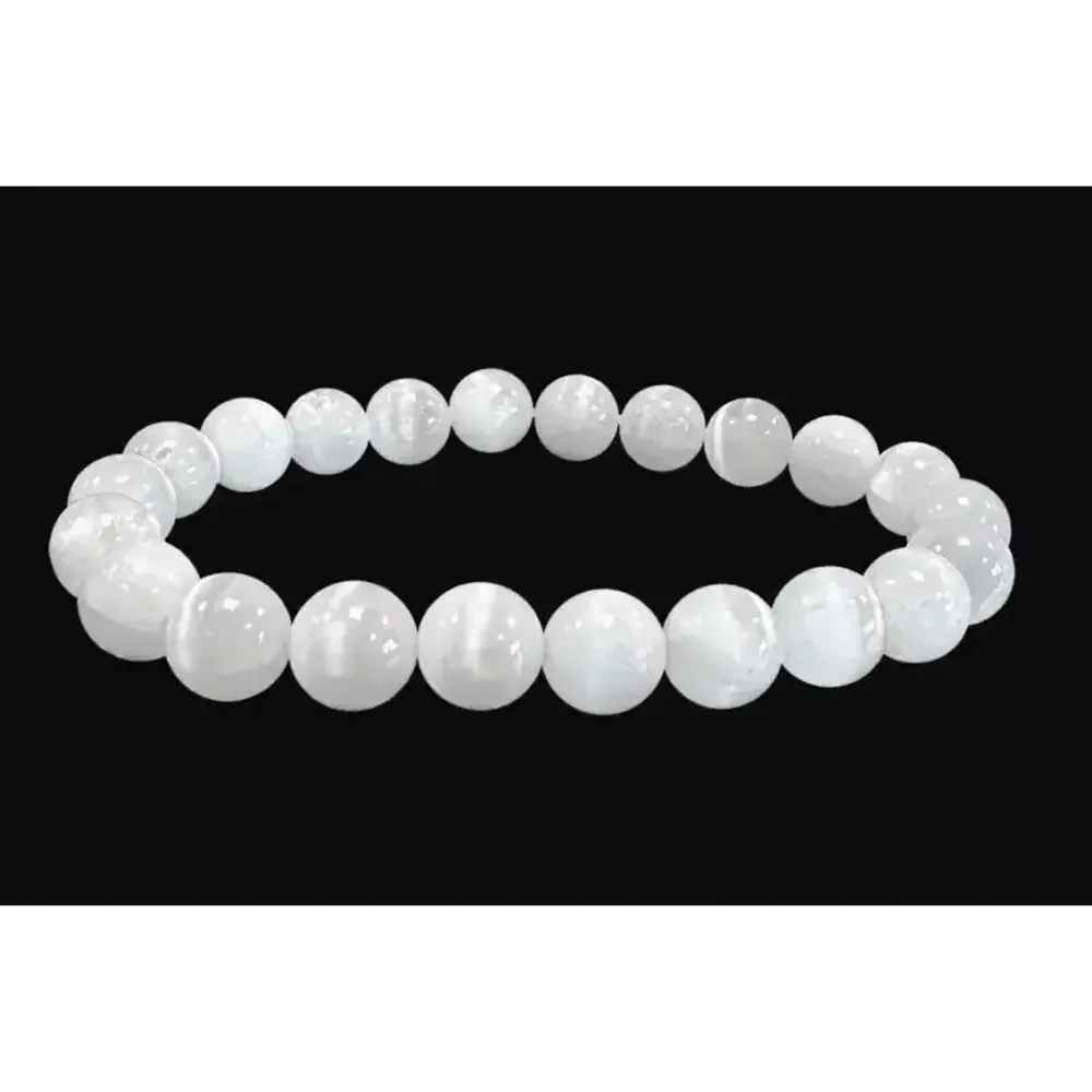 Bracelets - Selenite Cat's Eye AA Bracelet with 8mm beads - ARABESK