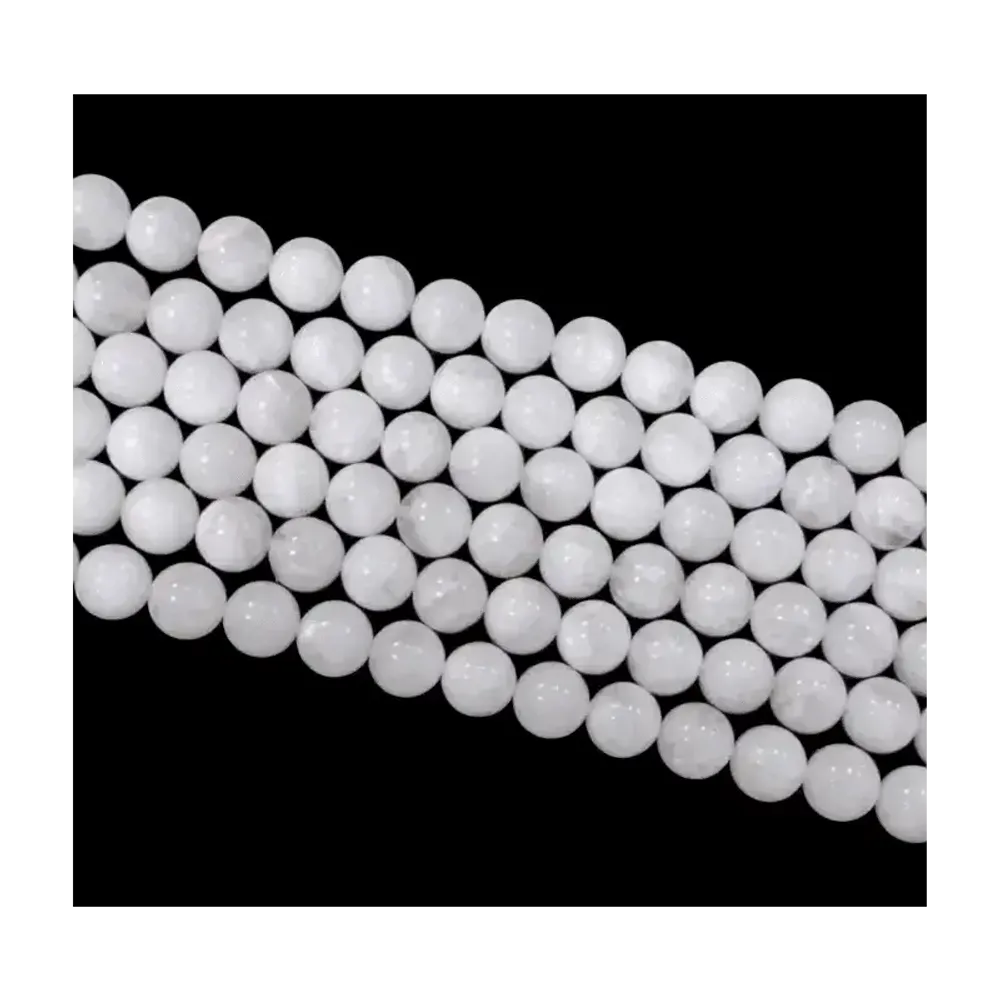 Jewelry - White Moonstone Peristerite AA beads 10mm on a 40cm thread - ARABESK