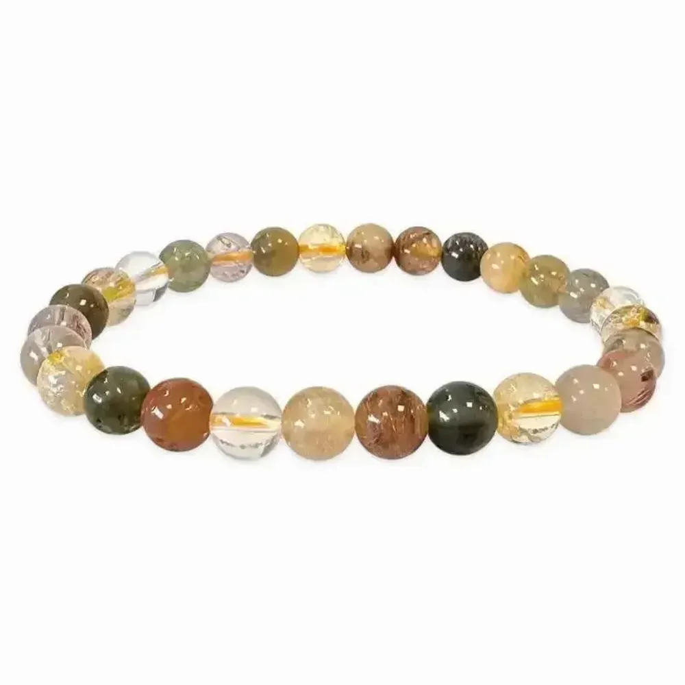 Bracelets - Bracelet Quartz rutile multicolore A perles 6mm - ARABESK