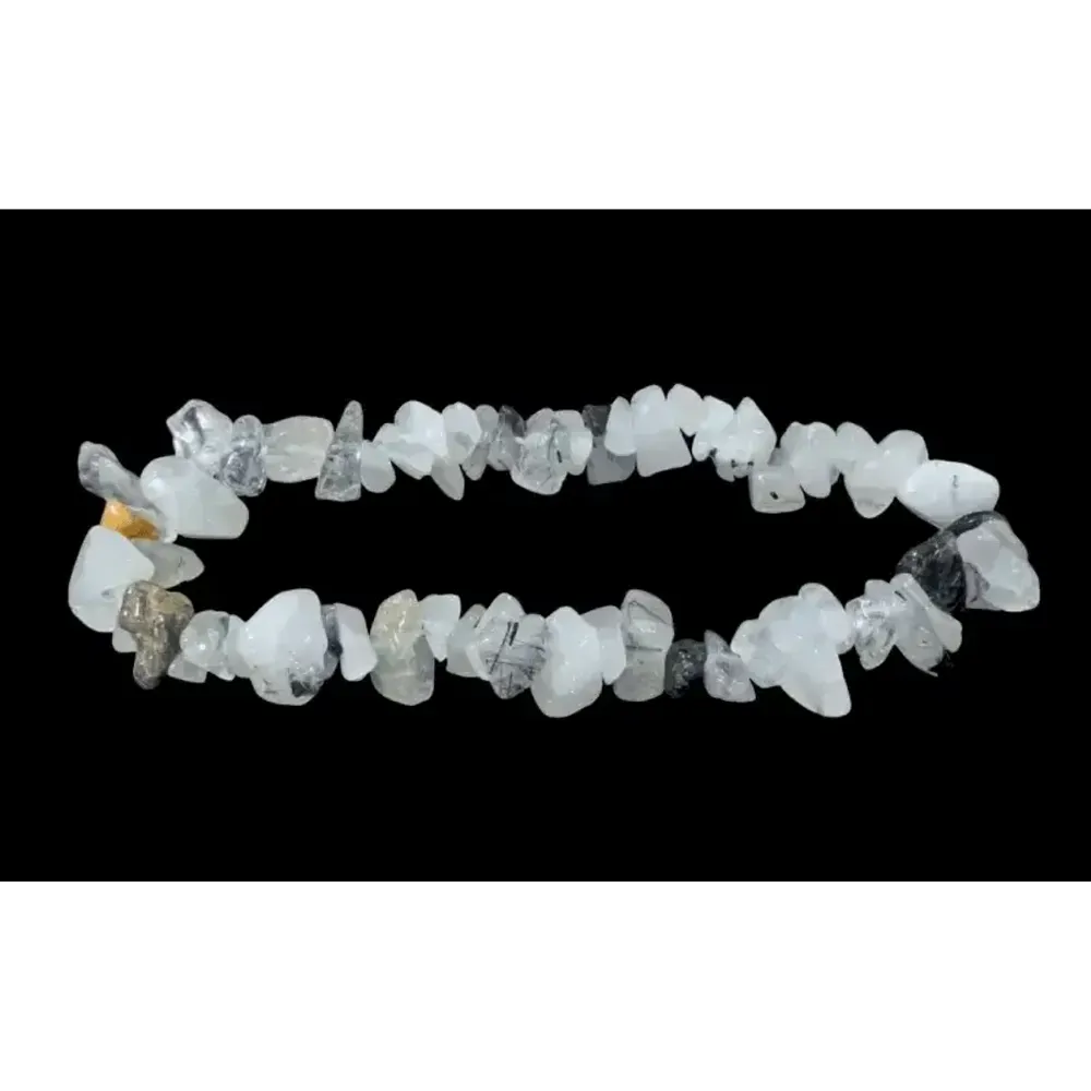 Bracelets - Rock Crystal Bracelet Tourmaline A chips - ARABESK