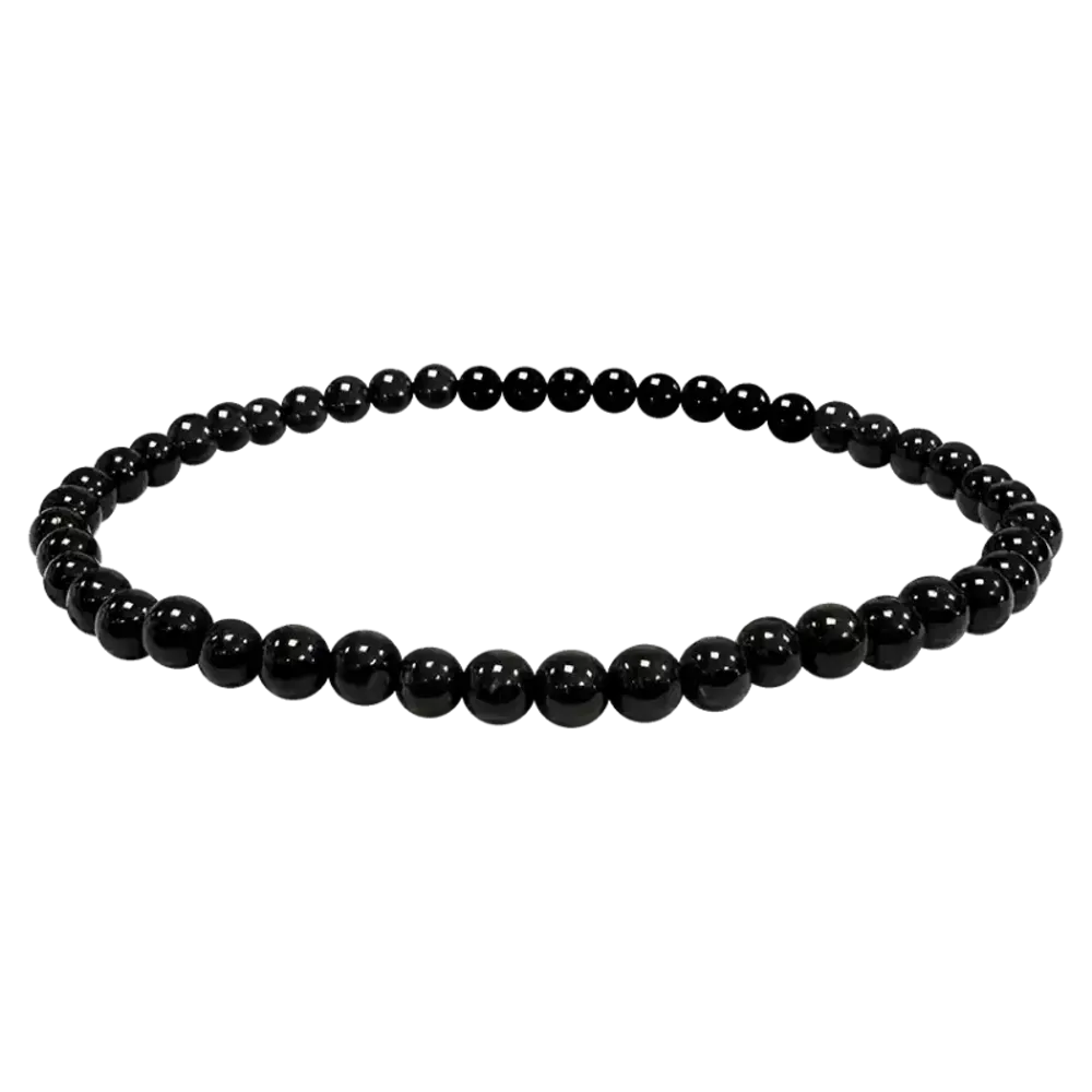 Bracelets - A grade black tourmaline 4mm pearls bracelet - ARABESK