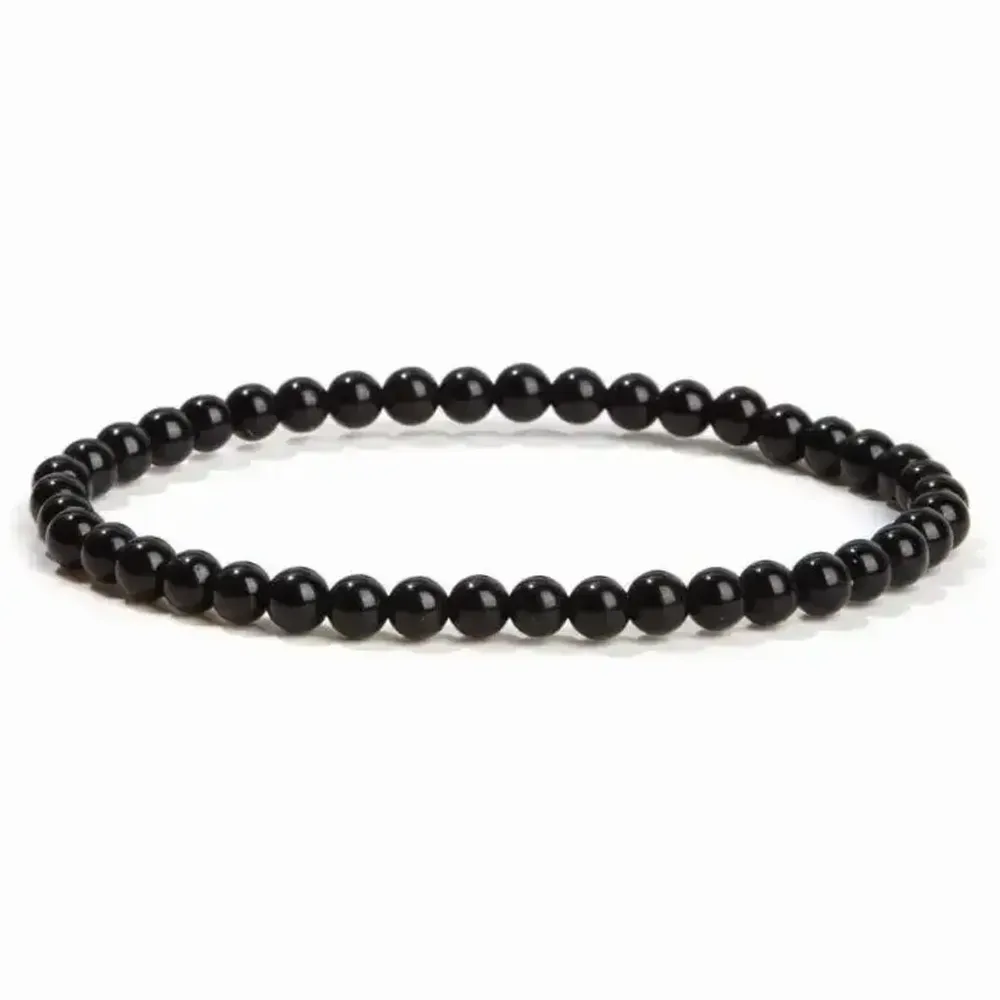 Bracelets - Bracelet perles Obsidienne noire A 4mm - ARABESK