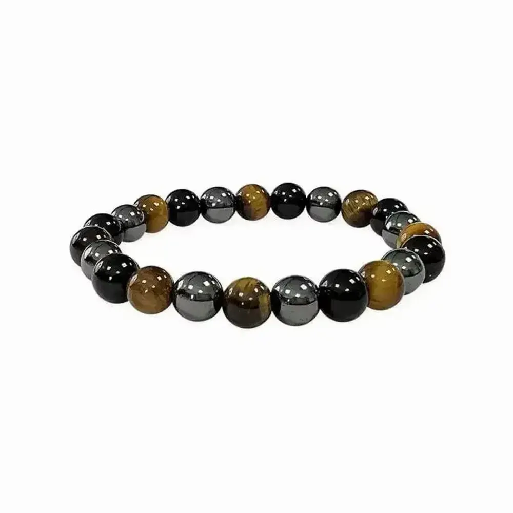 Bracelets - Bracelet Hématite Œil de tigre Obsidienne Noire perles 8mm - ARABESK