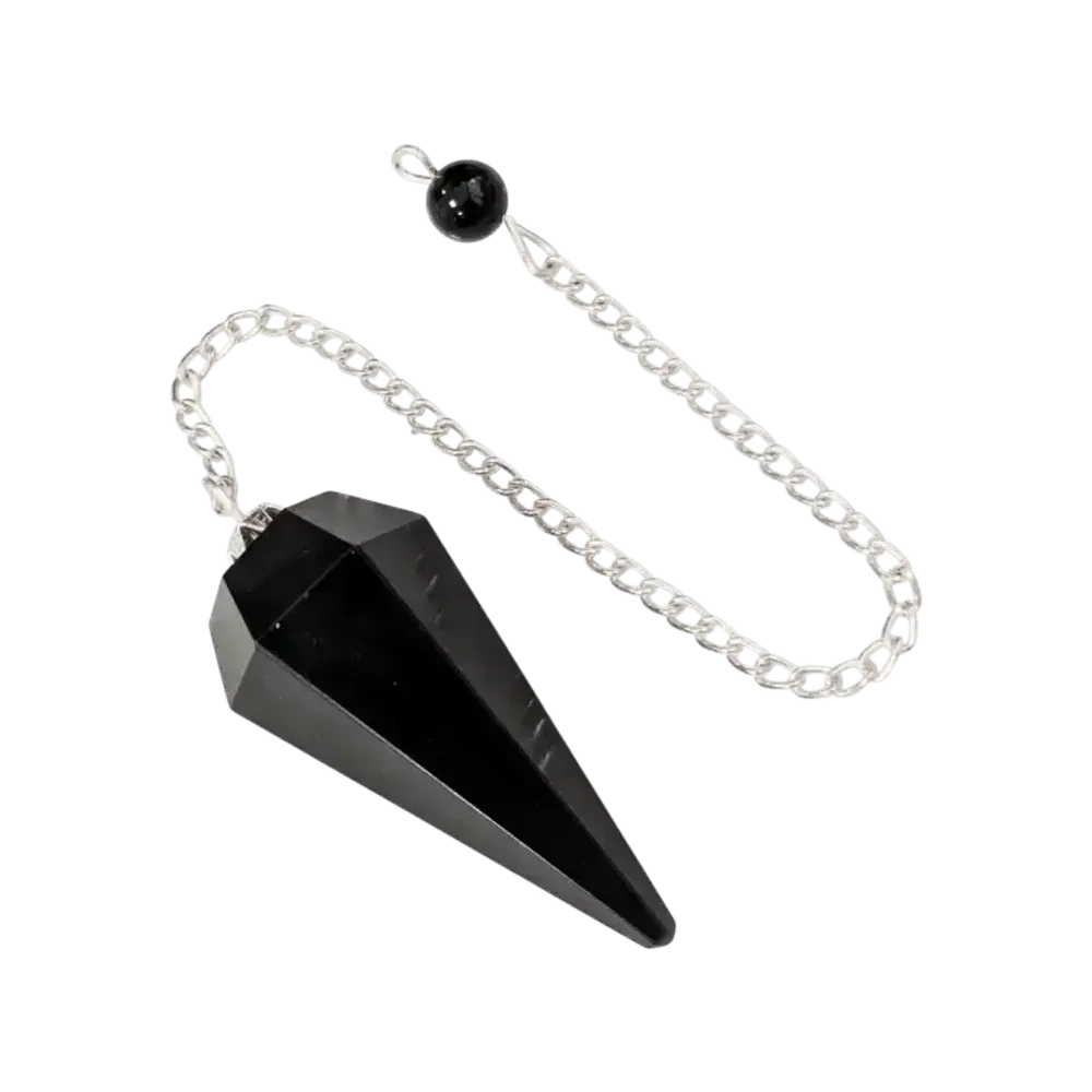 Jewelry - Black Obsidian Conical Pendulum 6 Sides - ARABESK
