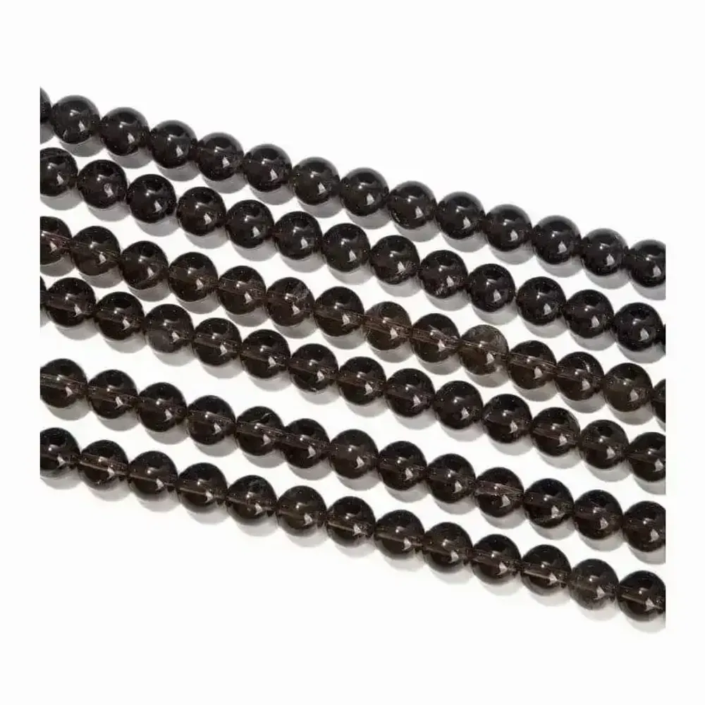 Jewelry - Rock crystal smoked A 8mm pearls on string - ARABESK