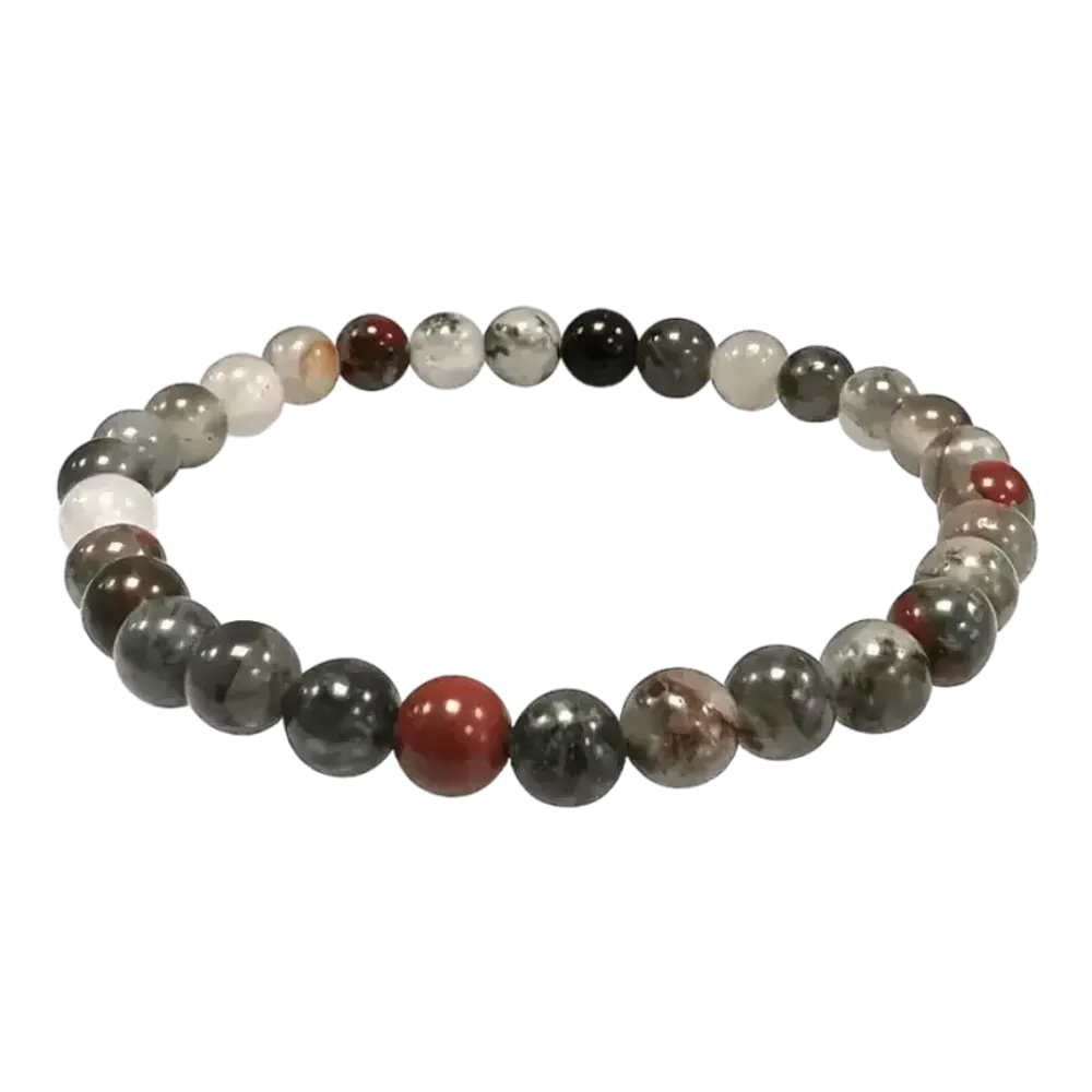 Bracelets - Bloodstone heliotrope jasper bracelet beads 6-7mm - ARABESK