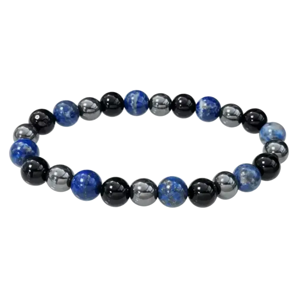 Bracelets - Bracelet Lapis Lazuli Hematite Onyx A perles 8mm - ARABESK