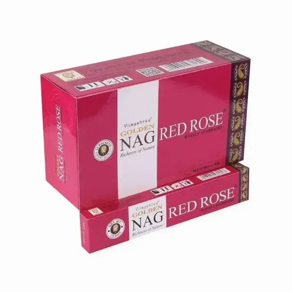 Senteurs - Encens Vijayshree Golden Nag Rose Rouge 15g - ARABESK