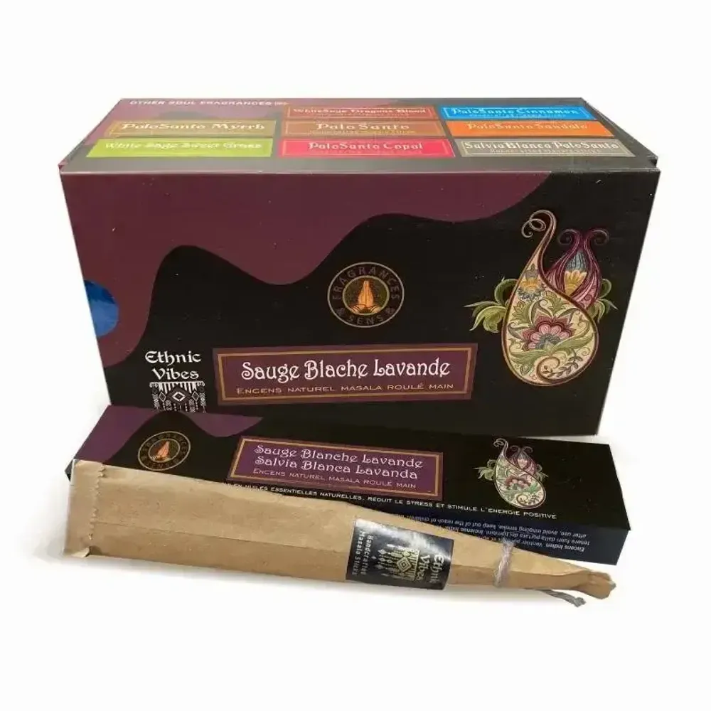 Scents - Fragrances & Sens Ethnic Vibes Whitesage & Lavander masala incense 15g - ARABESK