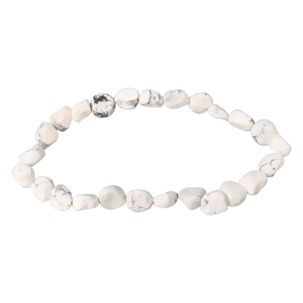 Bracelets - Bracelet Howlite A pierres roulées - ARABESK