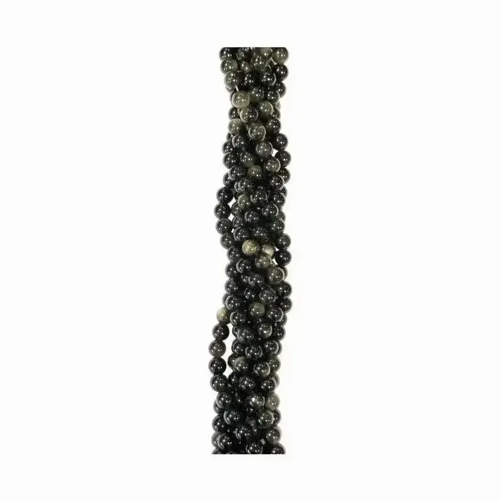 Jewelry - Black Golden Obsidian A 8mm pearls on string - ARABESK