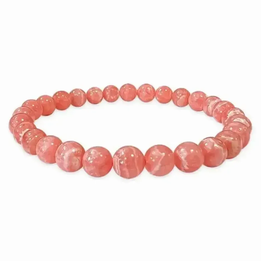 Bracelets - Argentina Rhodochrosite AAA 6-7mmmm bracelet - ARABESK