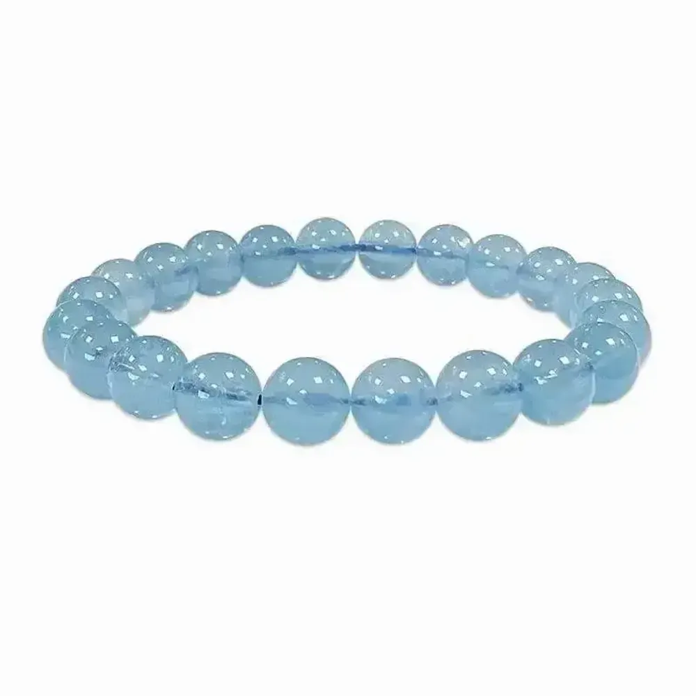 Bracelets - Bracelet Aigue Marine AAA perles 8-9mm - ARABESK