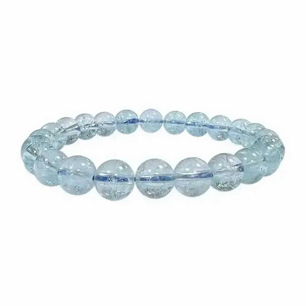 Bracelets - Blue Topaz Bracelet AAA beads 8-9mm - ARABESK