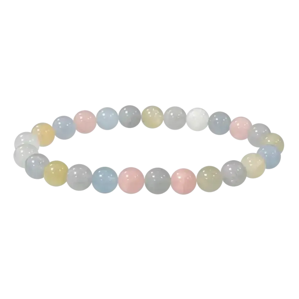 Bracelets - Bracelet Béryls Aigue marine & Morganite  AA perles 7-8mm - ARABESK