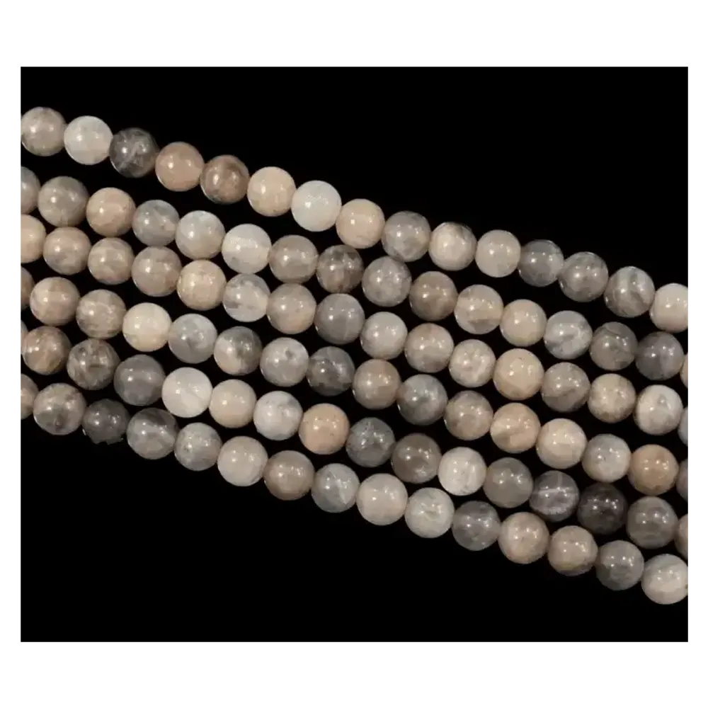 Bijoux - Pierre de Lune Noire A perles 5.5-6.5mm sur fil 40cm - ARABESK