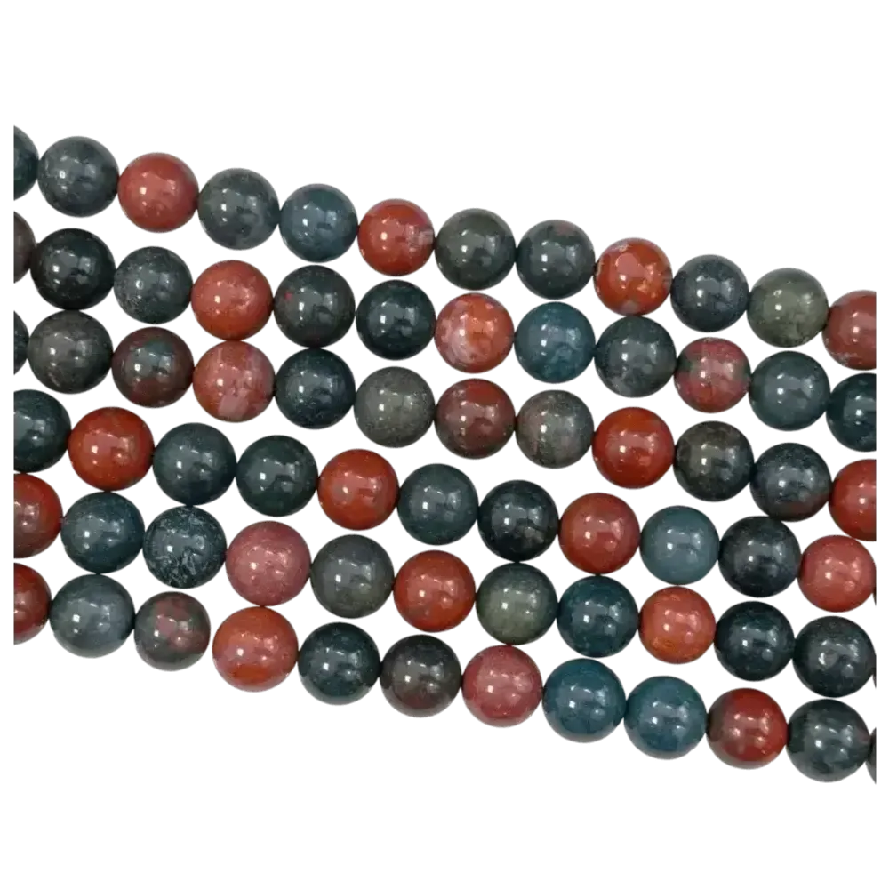 Jewelry - Bloodstone heliotrope jasper 10mm pearls on string - ARABESK