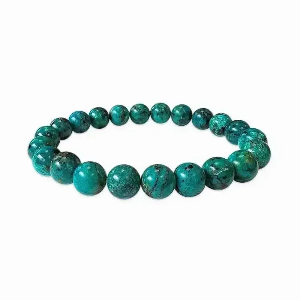 Bracelets - Bracelet Amblygonite Chrysocolle AAA perles 8mm - ARABESK