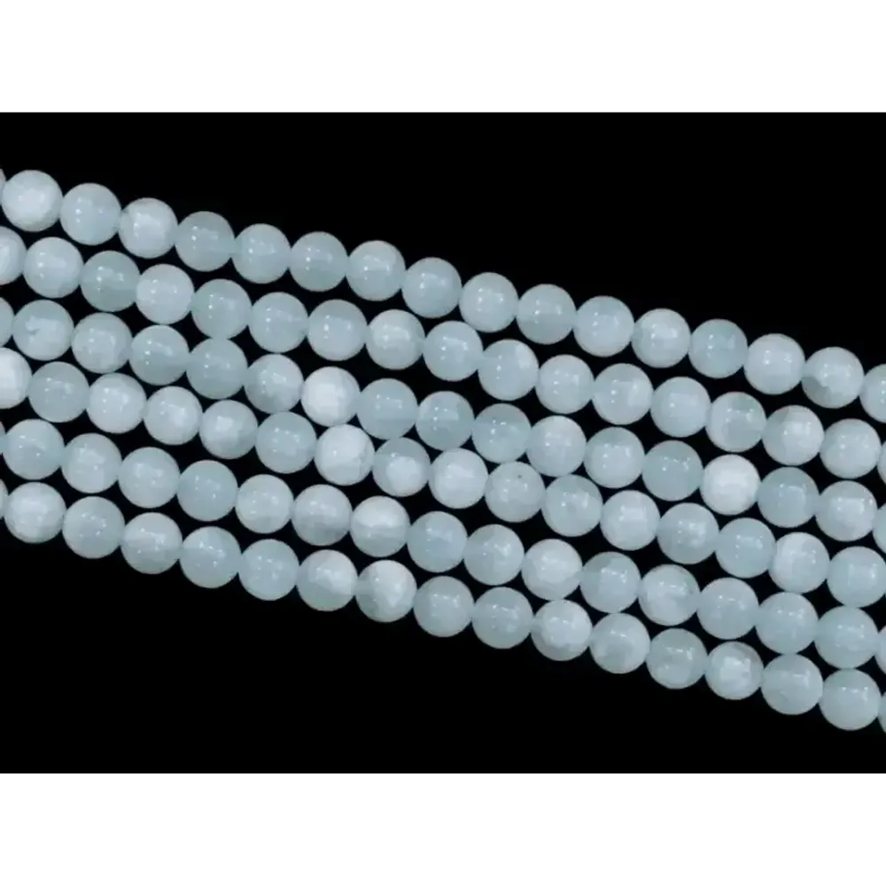 Jewelry - Aquamarine AA 6mm pearls on string - ARABESK