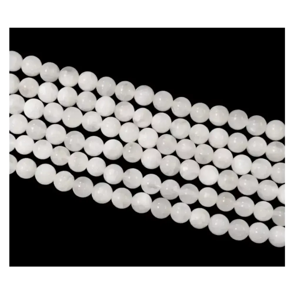 Bijoux - Pierre de Lune blanche Péristérite A perles 6mm sur fil 40cm - ARABESK