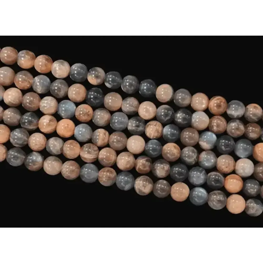 Bijoux - Pierre de Lune Noire Mix AA perles 6mm sur fil 40cm - ARABESK