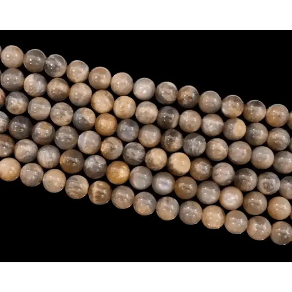 Bijoux - Pierre de Lune Noire Mix AA perles 8mm sur fil 40cm - ARABESK