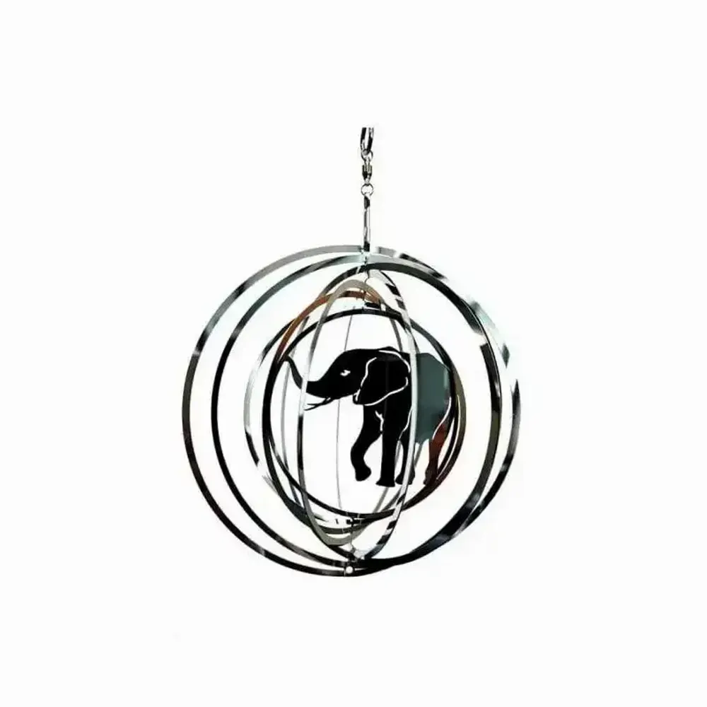 Decorative objects - Wind chime 3D steel elephant 15cm - ARABESK
