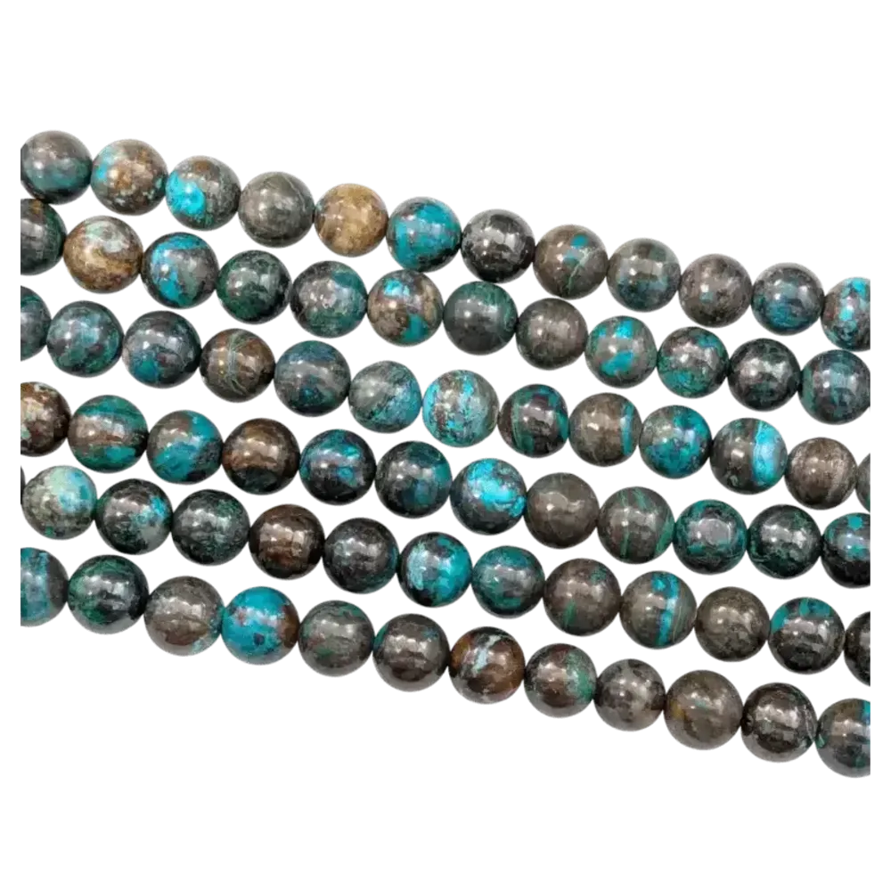 Bijoux - Chrysocolle du Congo AA perles 8mm sur fil 40cm - ARABESK