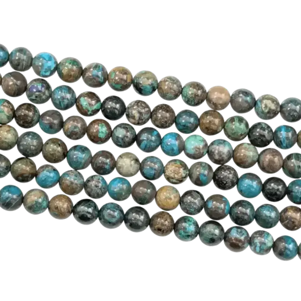 Jewelry - Chrysocolle from the Congo AA 6mm pearls on string - ARABESK
