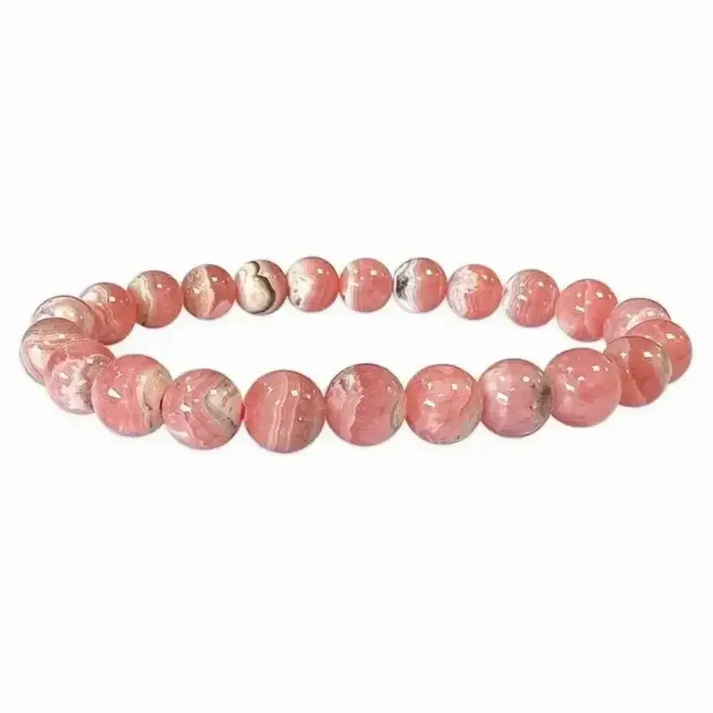 Bracelets - Bracelet Rhodochrosite Argentine AA perles 8-9mm - ARABESK