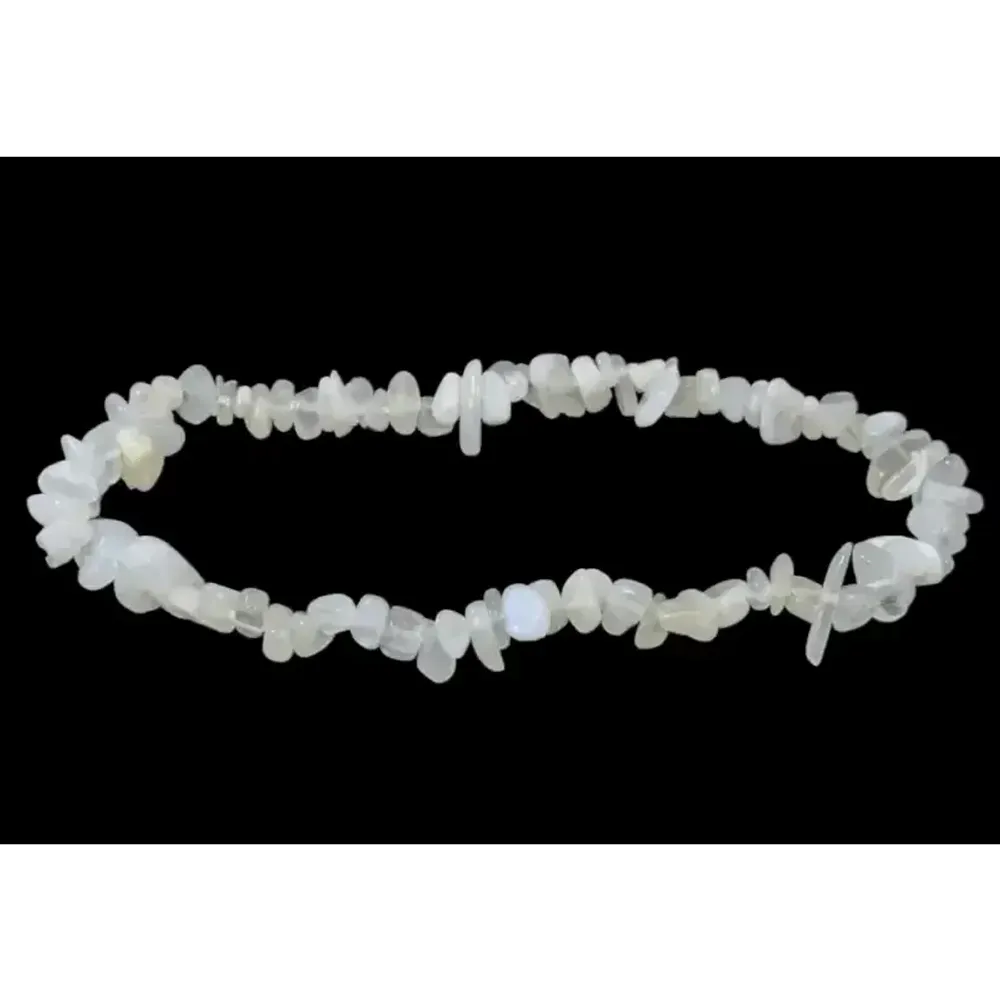 Bracelets - White Peristerite Moonstone Bracelet A chips 3-5mm 18cm - ARABESK
