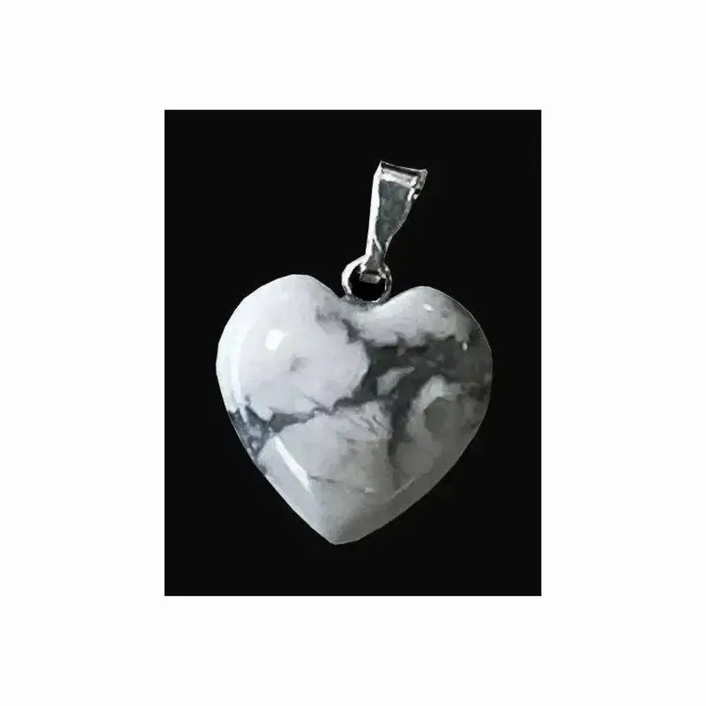 Bijoux - Pendentif Coeur Howlite 20mm x10 - ARABESK