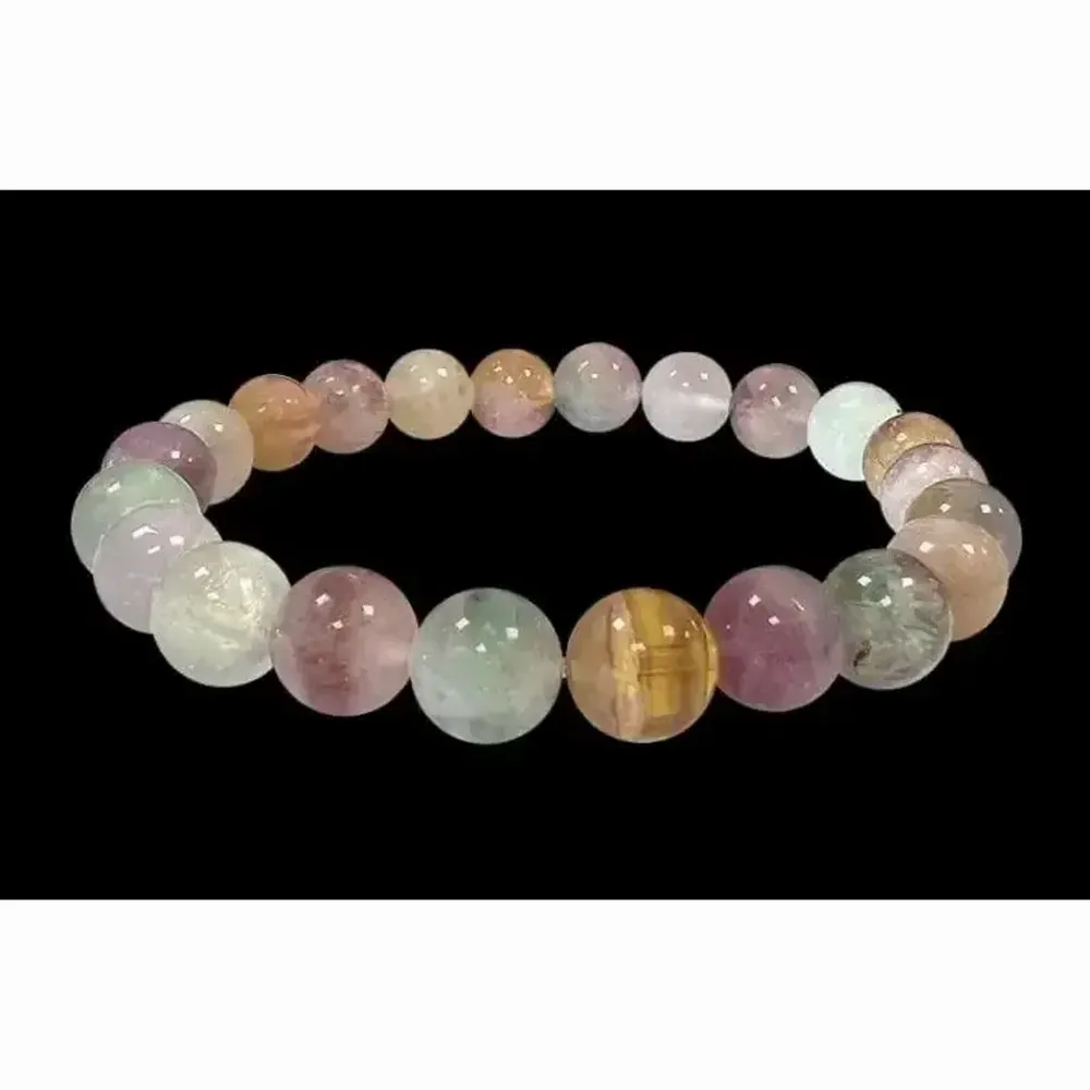 Bracelets - Multicolor Fluorite bracelet AA beads 6.5-7.5mm - ARABESK