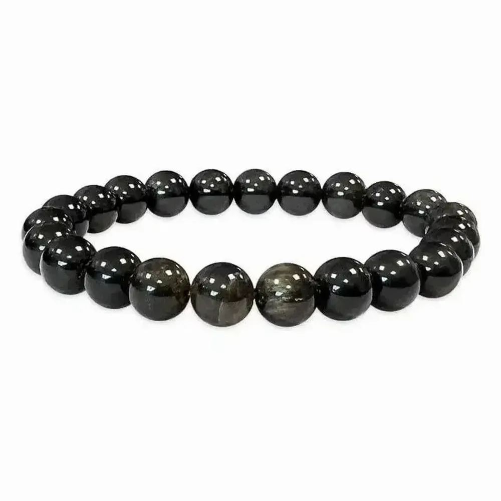 Bracelets - Black Golden Obsidian A pearls bracelet 8mm - ARABESK