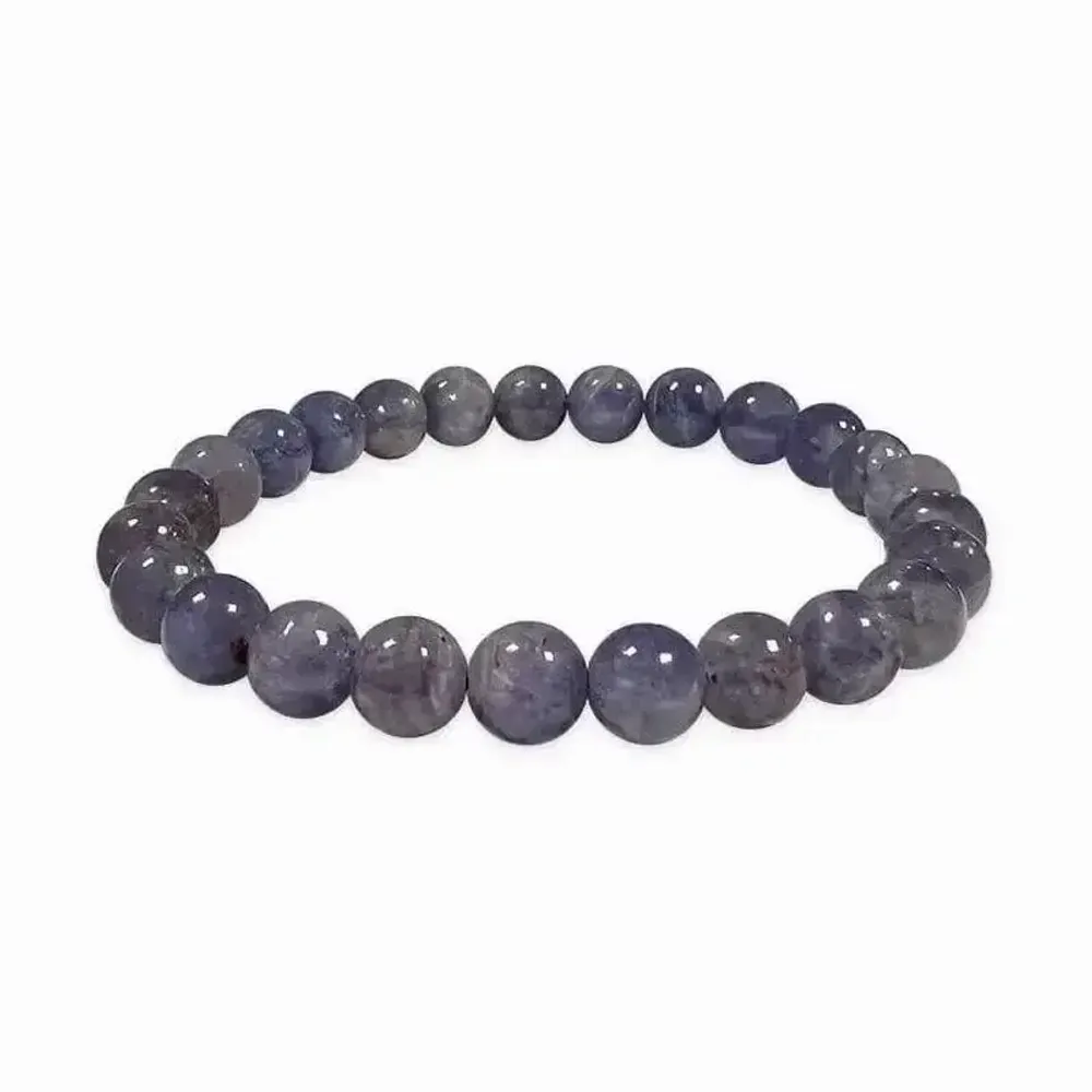 Bracelets - Cordierite Lolite AA bracelet beads 6-7mm - ARABESK